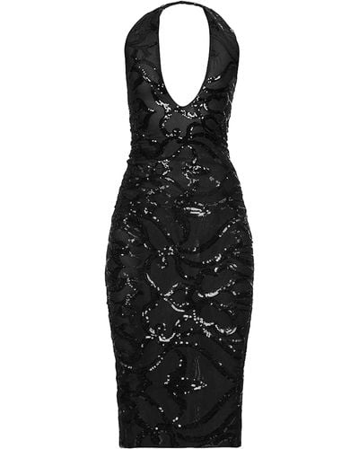 Amy Lynn Dua Sequin Midi Dress - Black