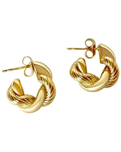Anisa Sojka Mini Twisted Hoop Earrings - Metallic