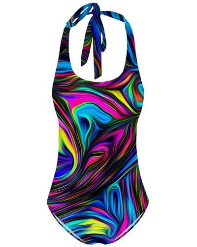 Aloha From Deer Spill The Tint Open Back Swimsuit - Blue