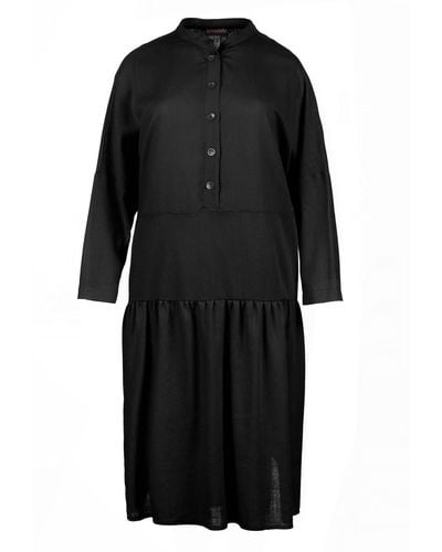Conquista Oversized Dress With Buttons - Black