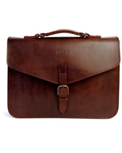 THE DUST COMPANY Leather Briefcase Vintage Havana - Brown