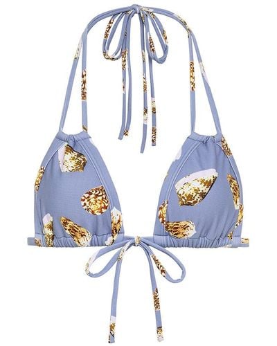 Montce Shell Euro Bow Bikini Top - Blue
