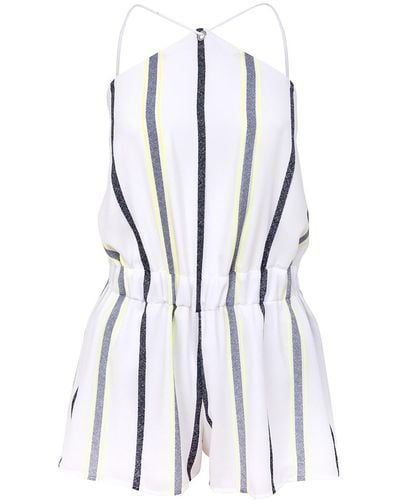 blonde gone rogue Desert Dreams Playsuit, Upcycled Polyester, In With Stripes - White