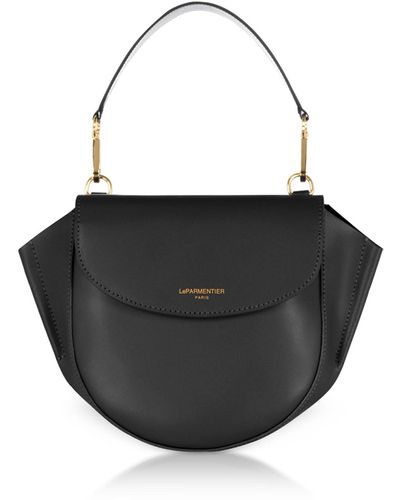 Le Parmentier Astorya Leather Mini Bag W/shoulder Strap - Black