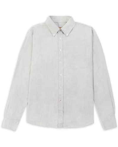 Burrows and Hare Craft Houndstooth Button-down Shirt - White