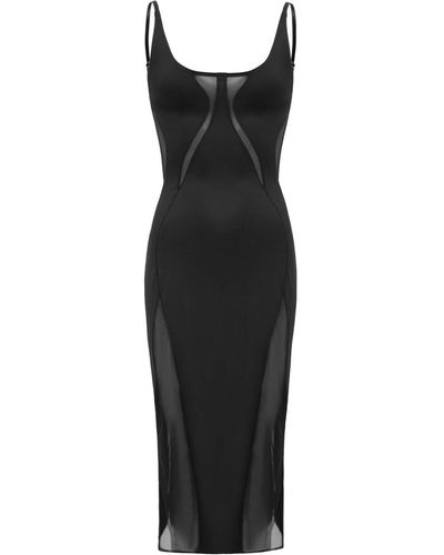 OW Collection Twist Midi Dress - Black
