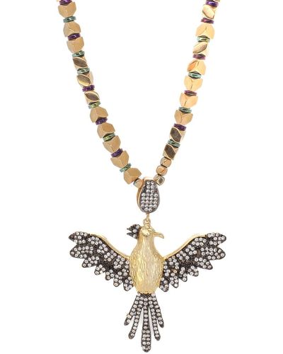Ebru Jewelry Rebirth And Eternity Phoenix Necklace - Metallic
