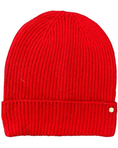 tirillm "holly" Rib Knitted Cashmere Hat - Red