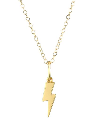 Kris Nations Lightning Bolt Charm Necklace Vermeil - Metallic