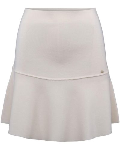 tirillm Annie Flared Skirt In Extra Fine Merino Wool, Off - Gray