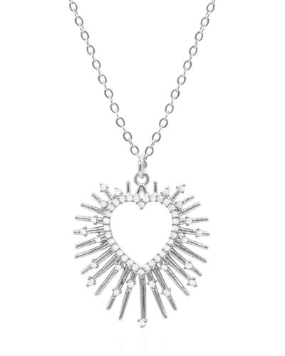Luna Charles Cher Starburst Heart Pendant Necklace - Metallic