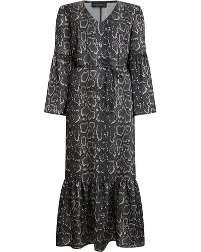 James Lakeland Python Print Belted Dress Black-beige