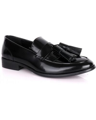 DAVID WEJ Patent Leather Loafers With Tassels – - Black