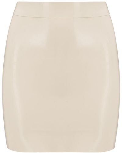 Elissa Poppy Latex Mini Skirt - White
