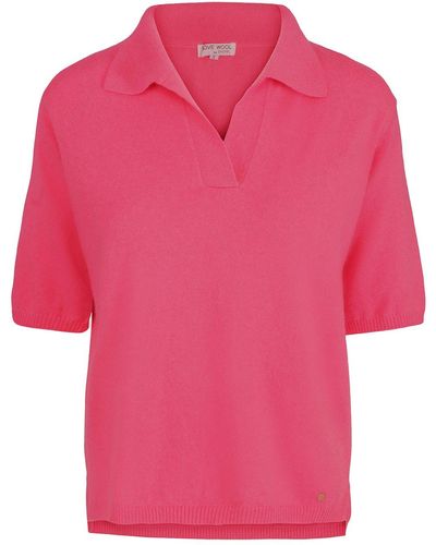 tirillm Polly Cashmere Pullover With Collar, Coral Pink