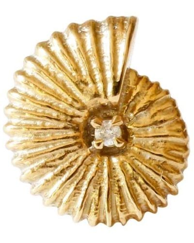 Lee Renee Ammonite Diamond Lapel Pin - Metallic