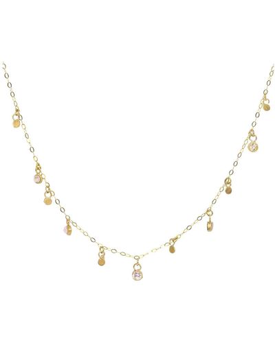 Lily Flo Jewellery Stardrops Dot & Diamond Necklace - Metallic