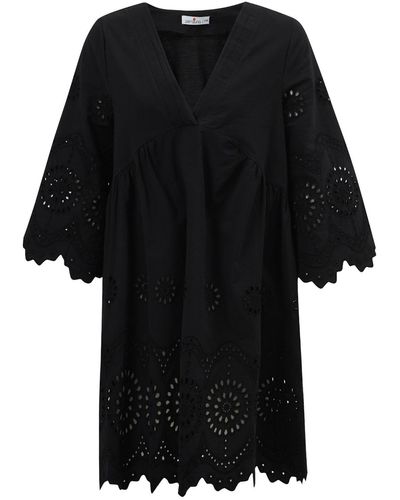 Peraluna Hiromi Pure Cotton Mini Dress In - Black