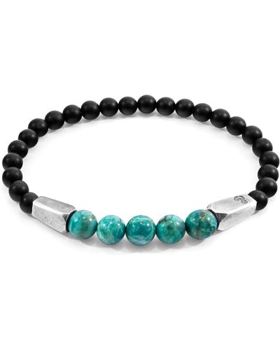 Anchor and Crew Turquoise Hukou Silver & Stone Bracelet - Blue
