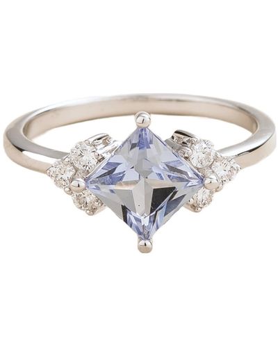 Juvetti Amore Ring In Ceylon Blue Sapphire & Diamond - White