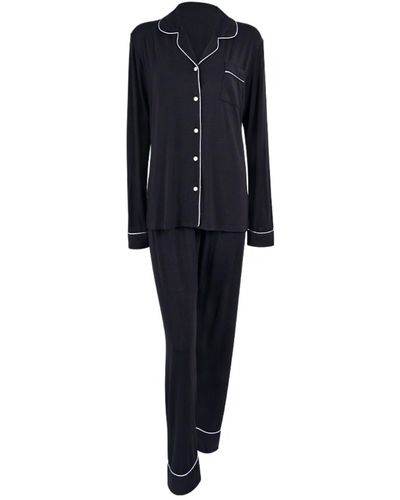 Bown of London Ladies Vegan Silk Pyjama- Zumra Print - Black