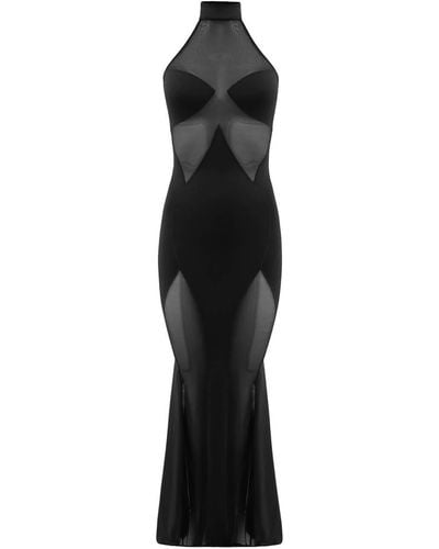 OW Collection Sierra Halter Neck Maxi Dress - Black