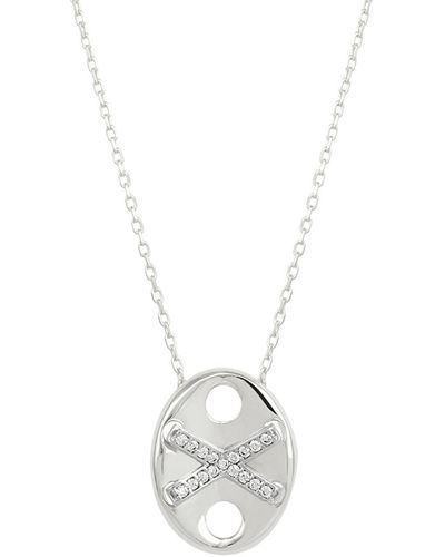 Spero London X Necklace Elyptical Sterling - Metallic