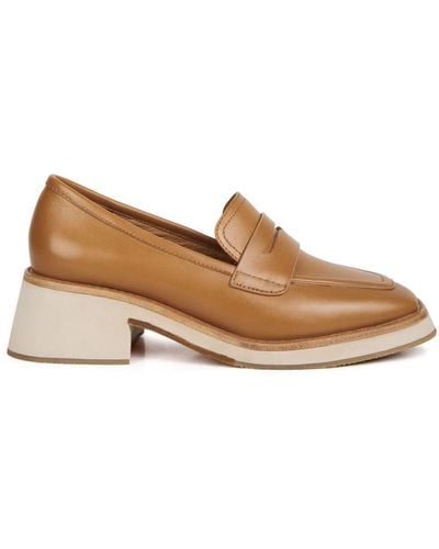 Rag & Co Moore Lead Lady Loafers In Tan - Natural