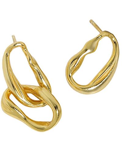 Janus Edinburgh Vermeil Steall Mismatched Chain Drop Earrings - Metallic