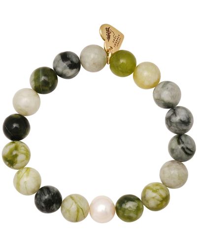 Soul Journey Jewelry Serpentine Jade Pearl Bracelet - Green