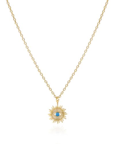 C.J.M Turquoise Eye Necklace - Metallic