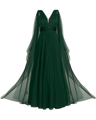 Angelika Jozefczyk Terracotta Tulle Evening Gown Emerald - Green