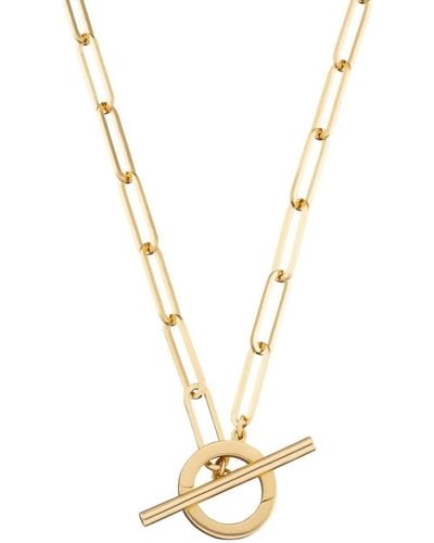 Lily Charmed Plated Long Link Charm Collector Necklace - Metallic