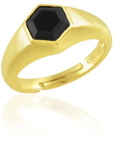 Arvino Black Onyx Signet Ring Vermeil - Yellow