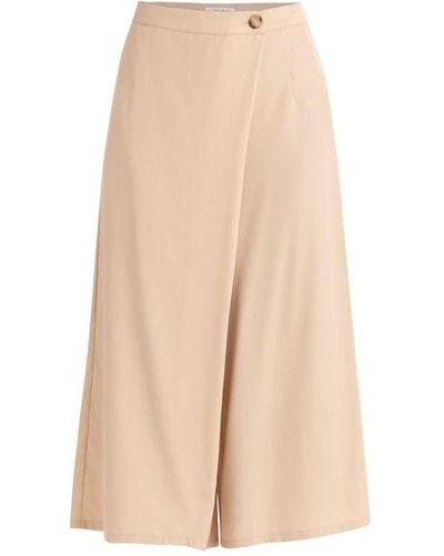 Paisie Wrap Culottes In Beige - Natural
