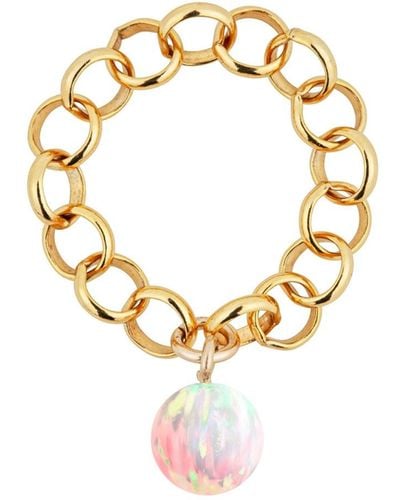 Ora Pearls Aelia Sun Opal Chain Ring - Metallic