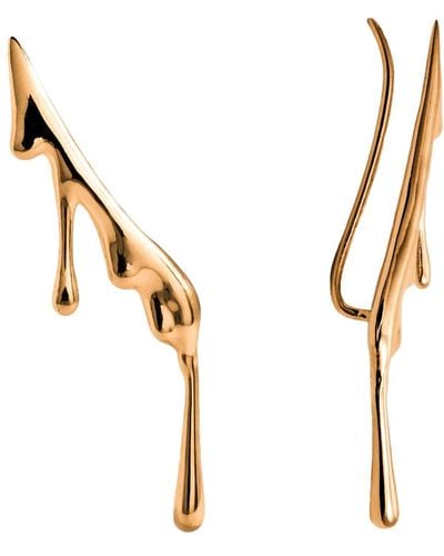 MARIE JUNE Jewelry Dripping Vermeil Ear Climber - Metallic