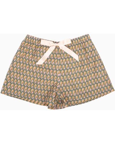 LE COLONEL Liberty Sequence Pajama Shorts - Brown