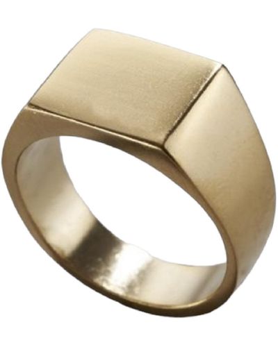 Posh Totty Designs Yellow Gold Plated Chunky Signet Ring - Metallic
