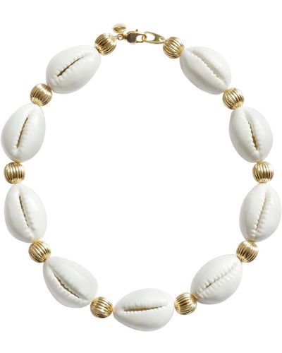 POPORCELAIN Porcelain Cowrie Shell Collar Necklace - Metallic