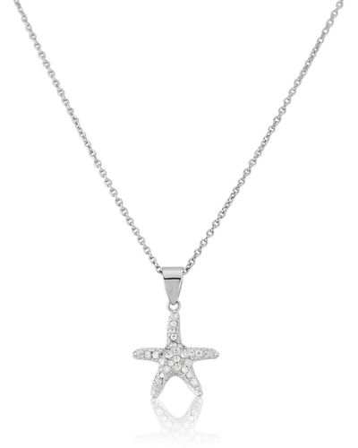 Auree Maddalena Sterling Silver Starfish & Cubic Zirconia Necklace - Metallic