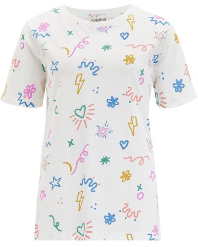 Sugarhill maggie T-shirt Off-, Doodle Print - White