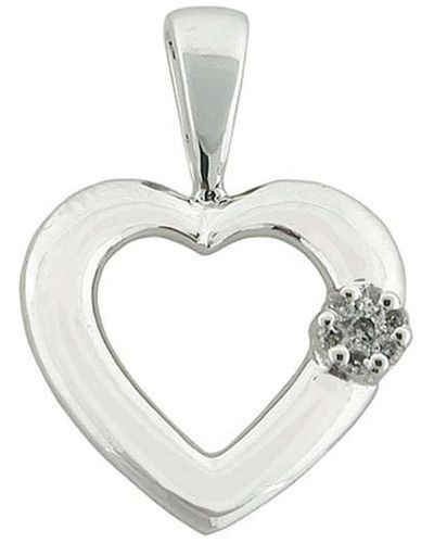 Artisan 14k Gold In Pave Natural Diamond Heart Shape Charm Pendant - Metallic