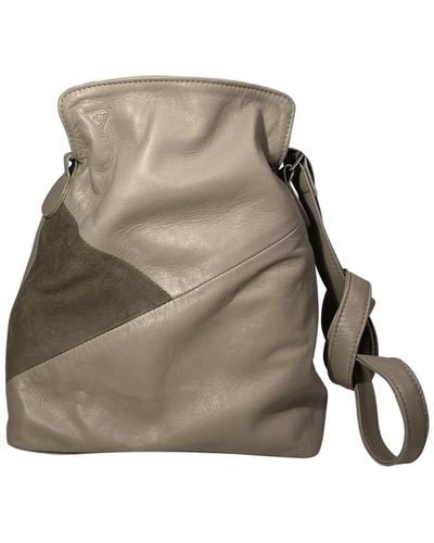 Taylor Yates Neutrals Tilly Mini Hobo Leather And Suede In Porcini Taupe - Black