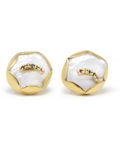 Vintouch Italy Over The Rainbow Pearl Earrings - Multicolor