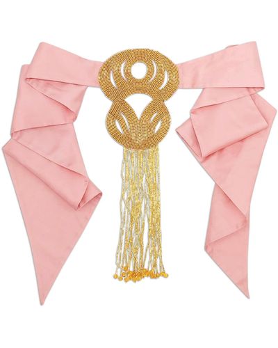 Julia Clancey Leia Rose Golden Neck Drape - Pink