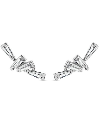 SALLY SKOUFIS Visionary Ear Bar With Made White Diamonds In Sterling Silver - Metallic