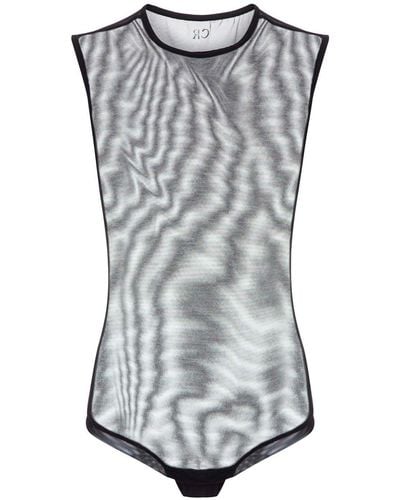 Balletto Athleisure Couture Body Classic Invisible Tulle Tank Top - Grey