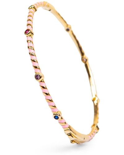 Ep Designs Pink Multicolour Enamel Bracelet - Metallic