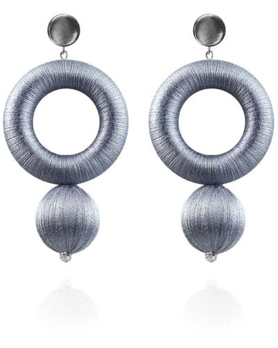 Saule Label Saskia Earrings In Moondust Silver - Blue